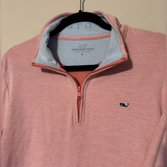 Vineyard Vines Pink Quarter-1/4 Zip Pullover - Picture 2 of 6